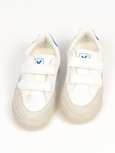 Small V-12CF Klettverschluss Sneaker - Weiß/Blau