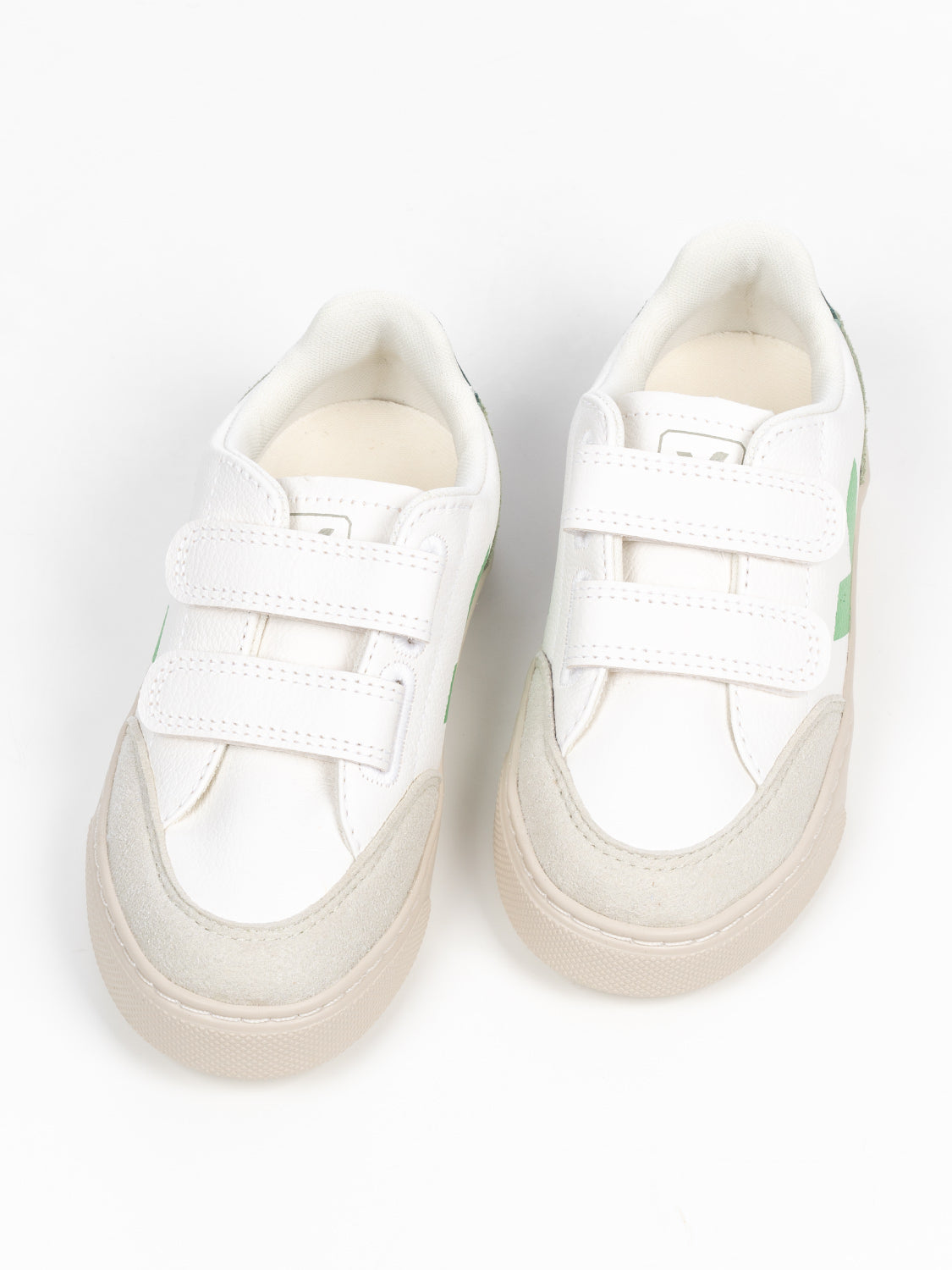 Small V-12CF Klettverschluss Sneaker - Weiß/Grün