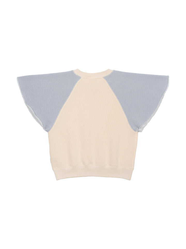 Sweater mit kurzen Ärmeln - Weiß/Blau