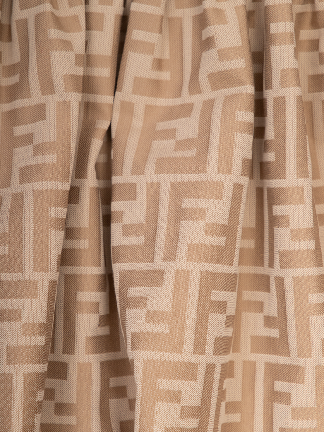 Kurzarm-Kleid mit FF-Logo - Weiß/Beige