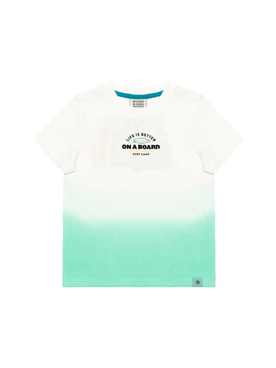 Dip-Dye T-Shirt mit Motiv-Print - Off White