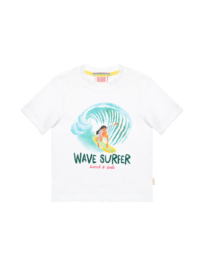 T-Shirt mit Surfer-Print - Weiß