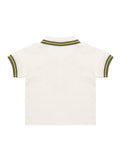 Poloshirt und Shorts im Set - Off White/Grün