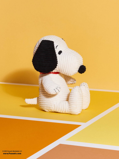 Sitzender Snoopy aus Kord - Cream