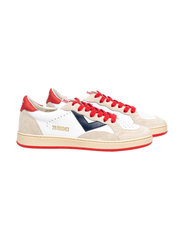 Ledersneaker Junior Play-87 - Bianco/Off White