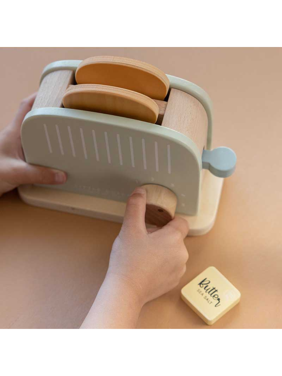 Toaster aus Holz mit Zubehör - Mint