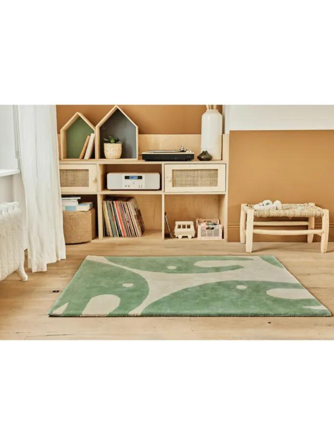 Elephant Kinderzimmer-Teppich 100 x 130 cm - Hellgrün