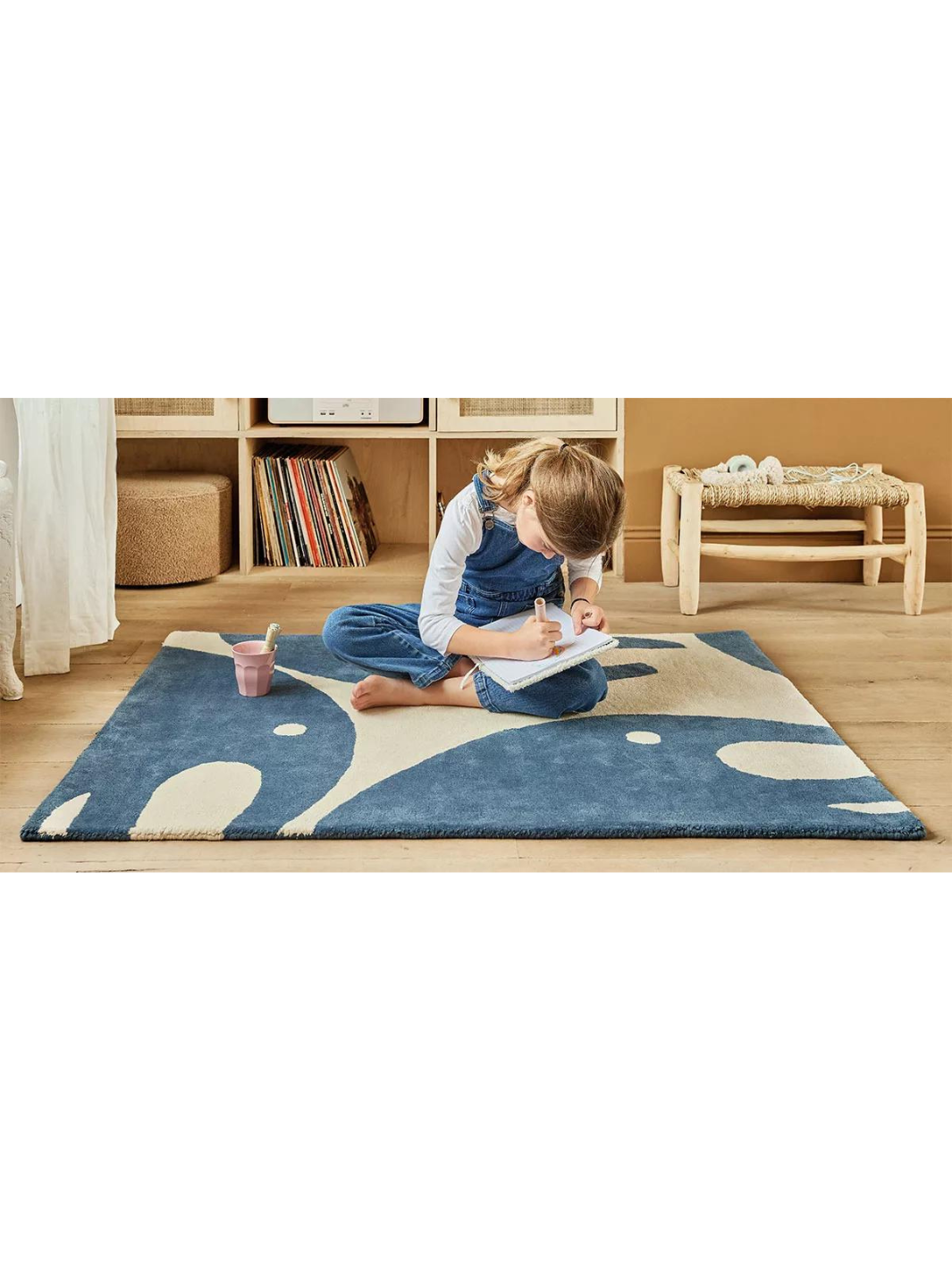 Elephant Kinderzimmer-Teppich 100 x 130 cm - Marine