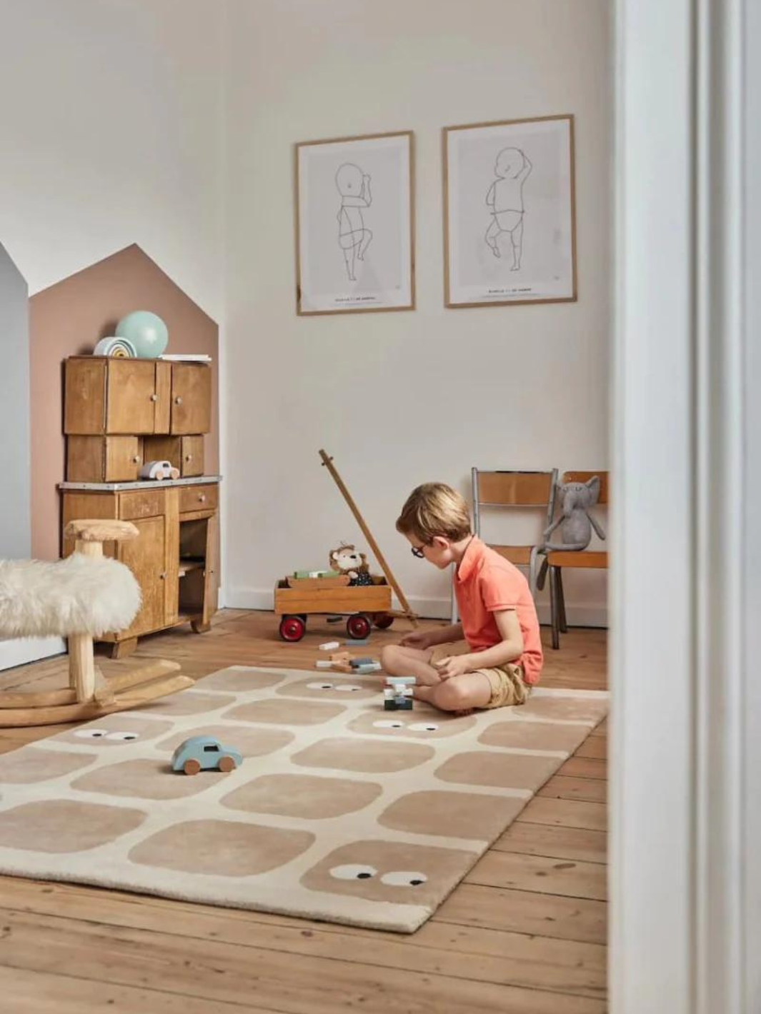 Bidules Kinderzimmer-Teppich 120 x 170 cm - Beige