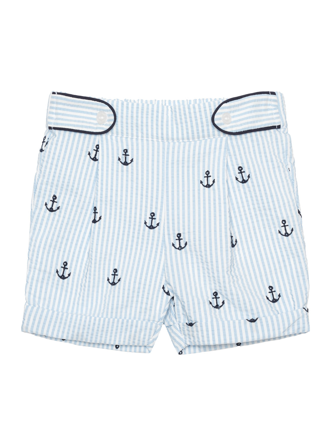 Set aus Poloshirt und Shorts mit Stickereien - Weiß/Blau
