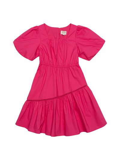 Kleid mit Puffärmeln - Pink