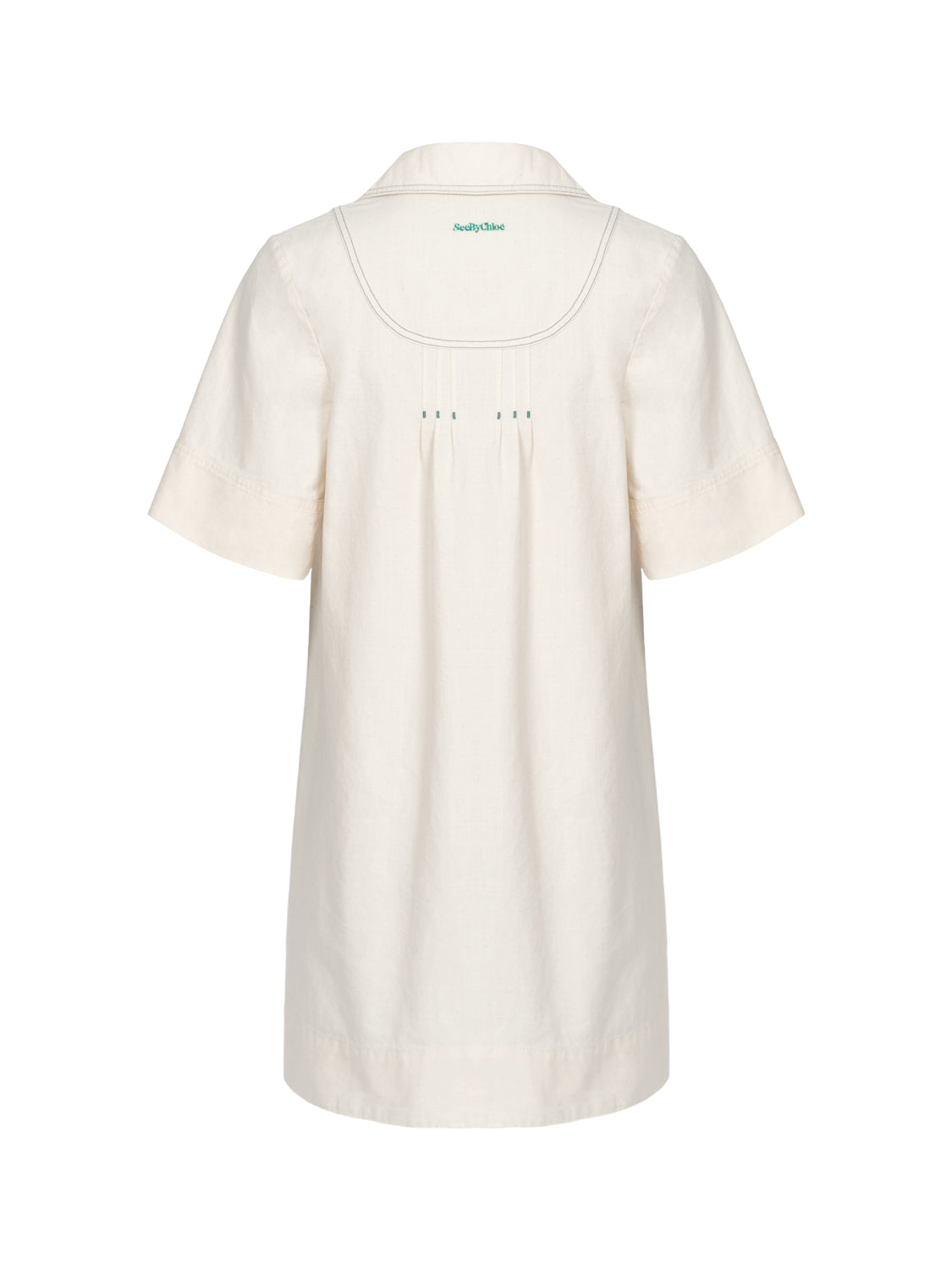 Hemdkleid aus Denim- Weiß