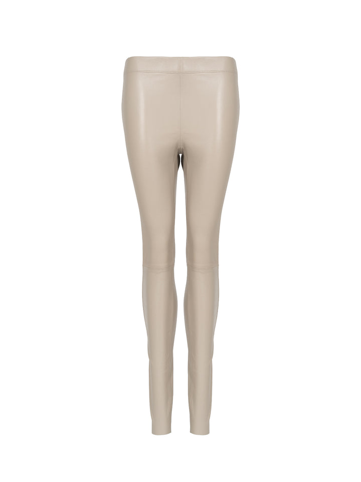 Stretch Lederleggings - Beige