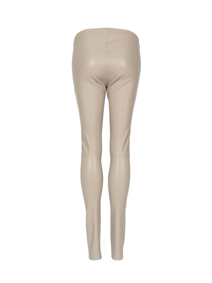 Stretch Lederleggings - Beige