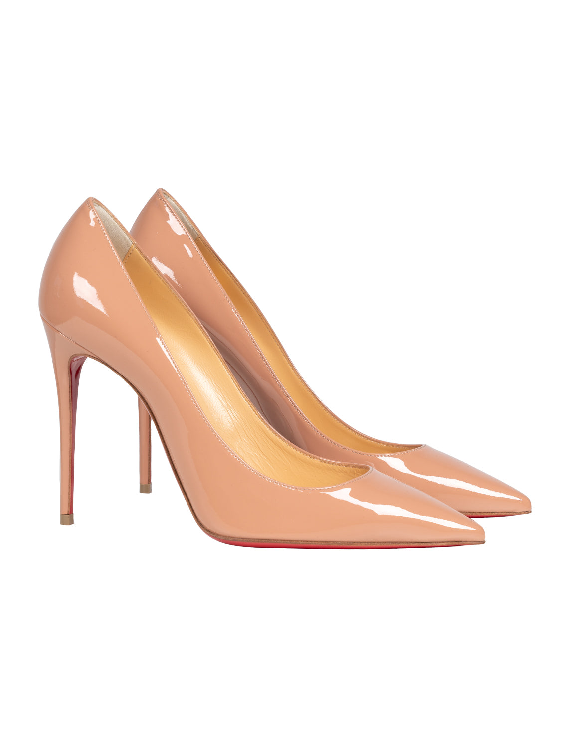 Kate 100 mm Patent Pumps - Nude