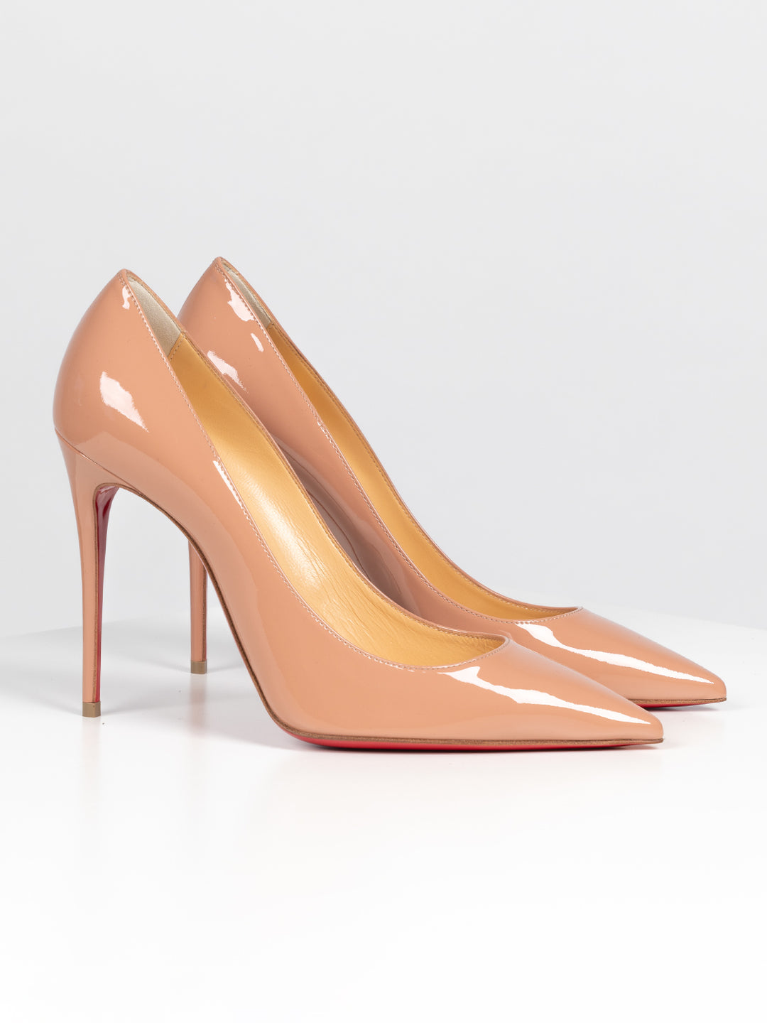 Kate 100 mm Patent Pumps - Nude