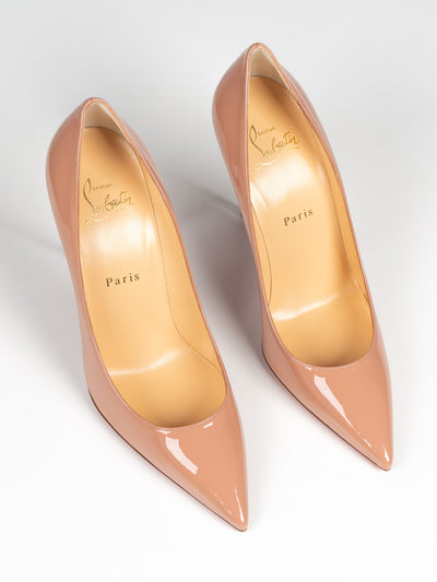 Kate 100 mm Patent Pumps - Nude