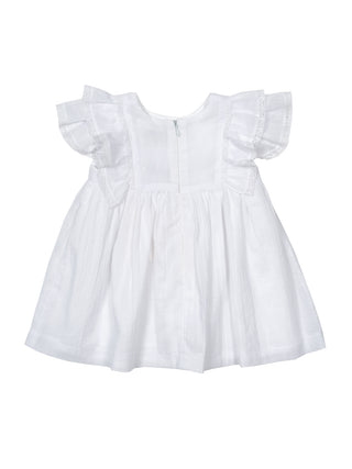 Taufkleid mit Rüschen und Spitzenborte