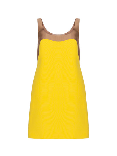 Minikleid aus Crêpe Couture - Gelb
